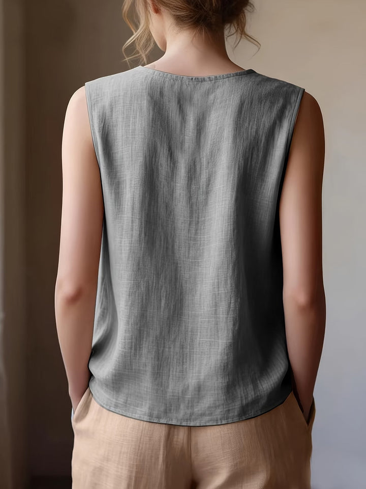Safiya - Blusa SEM Mangas Com Decote Com Folhos