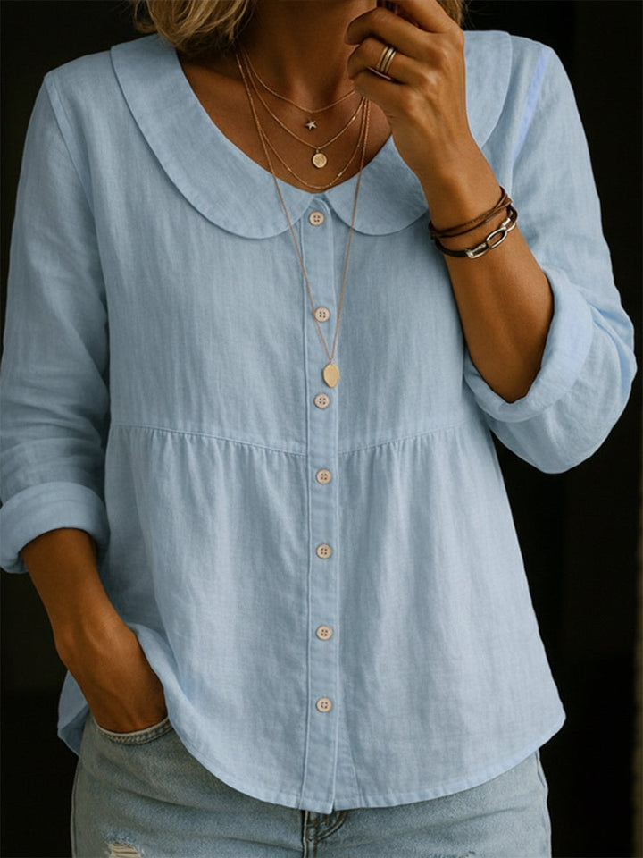 Neveni - Blusa de Manga Comprida Com Botões