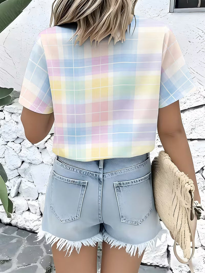 Harrell - Camisa de Manga Curta com Padrão Xadrez