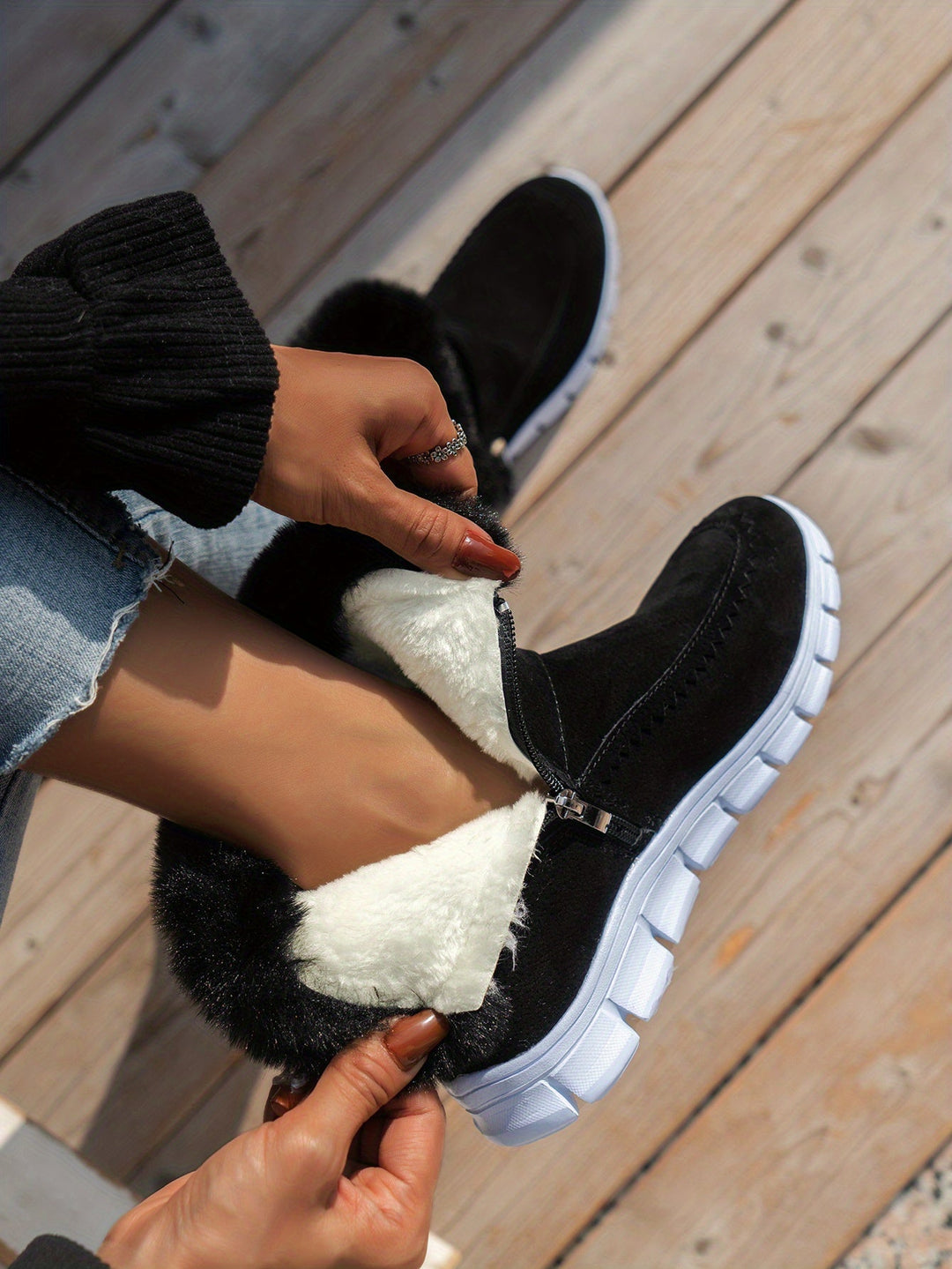 Adriany - Botas De Neve De Inverno Com Sola Grossa