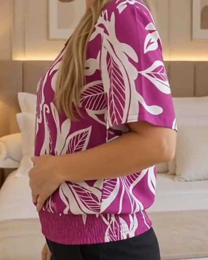 Isheba - Blusa Elegante De Manga Curta