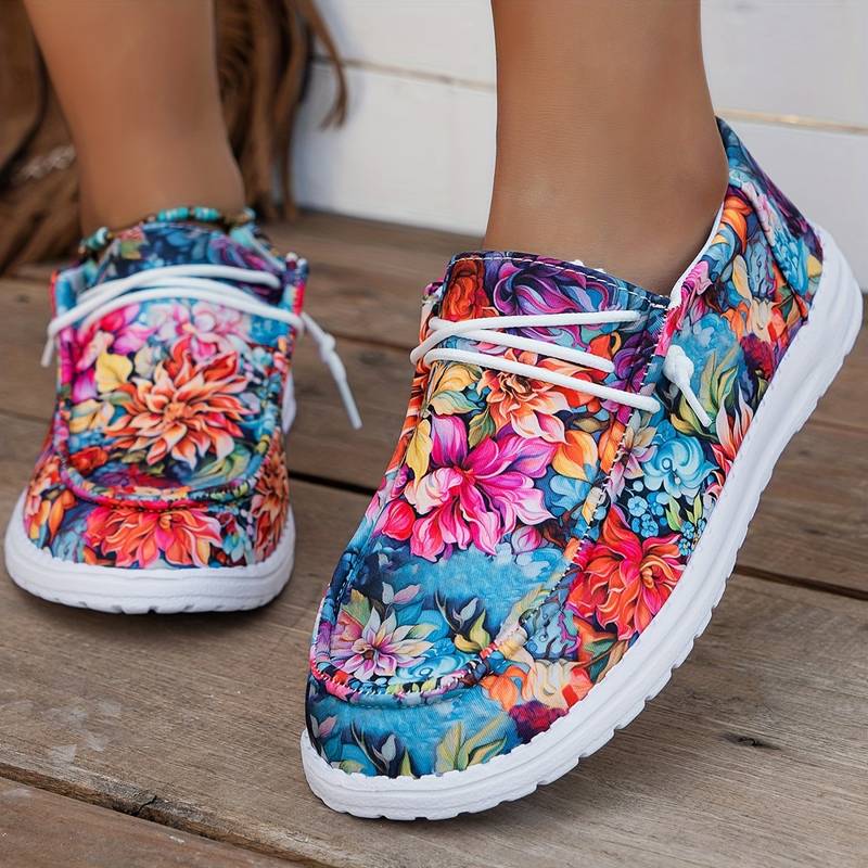 Meiriya - Ténis Casuais Com Estampado Floral Grande