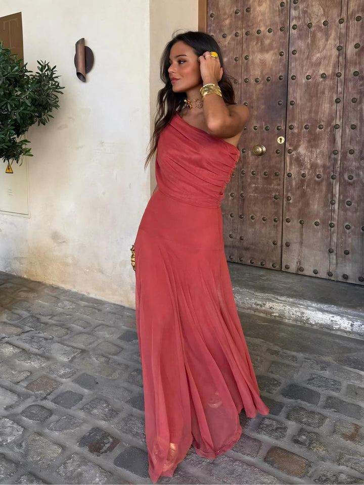 Dainia - Vestido Maxi De Malha Com Um Ombro