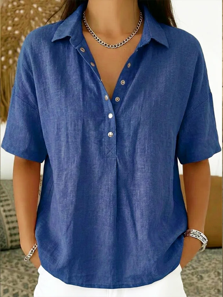 Pabasara - Blusa Com Gola e Botão