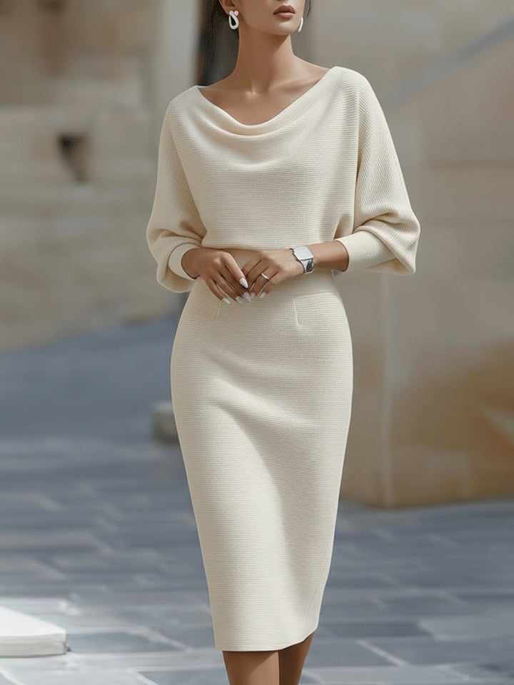 Amyy - Vestido Midi Elegante De Manga Comprida