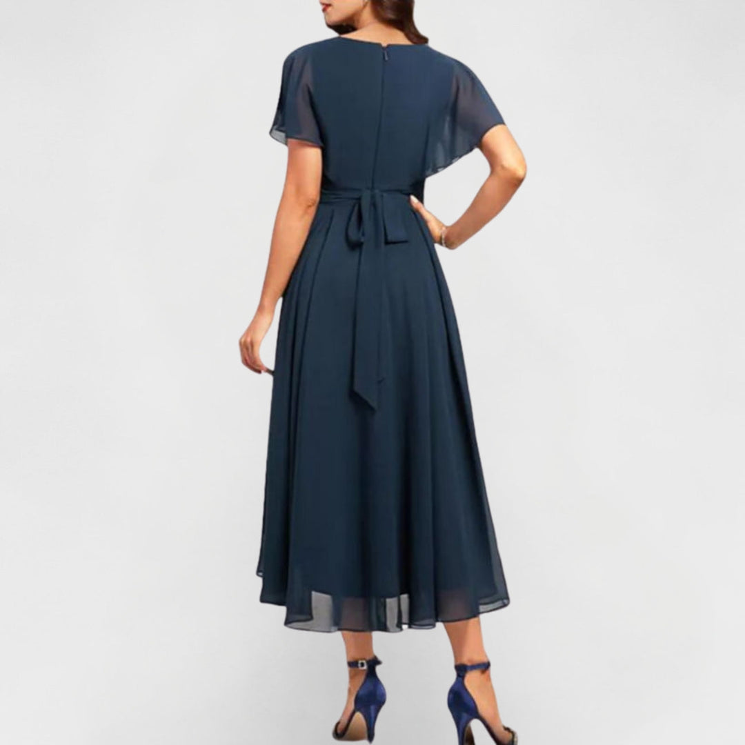 Catalina - Vestido Maxi com Decote em V Fluido