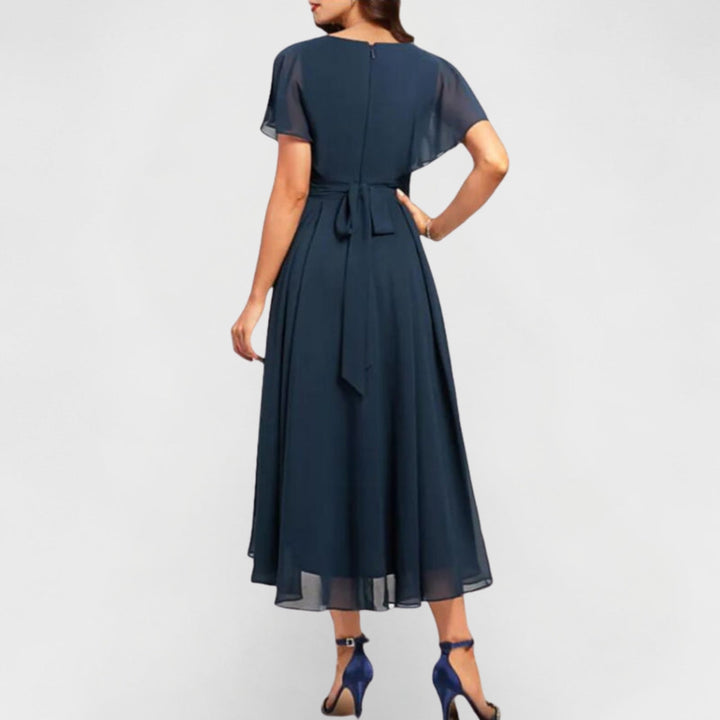 Catalina - Vestido Maxi com Decote em V Fluido