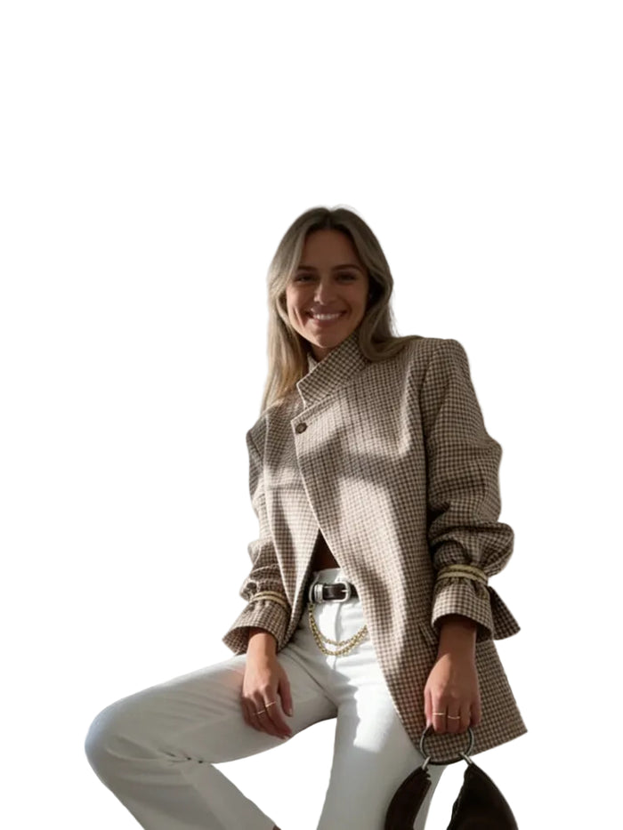 Clodagh - Blazer Estruturado Xadrez Vintage