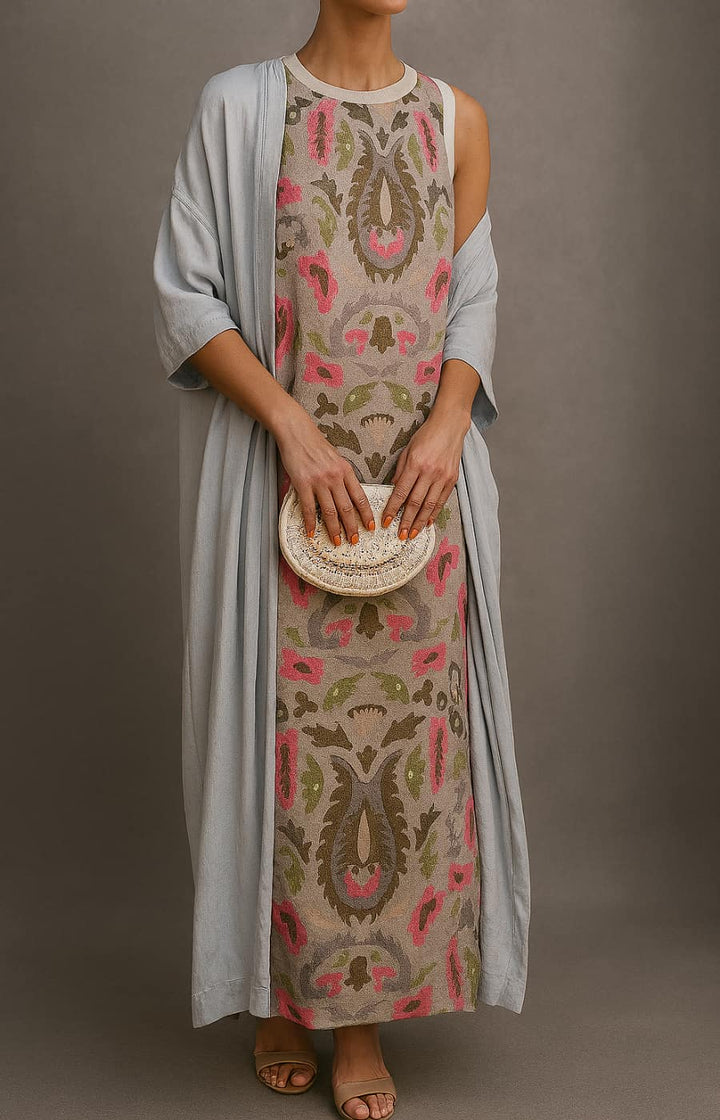 Irmtraut - Vestido Estampado com Padrões Ricos