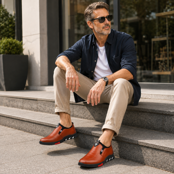 Thornton - Sapatos de Couro Elegantes Sem Atacadores
