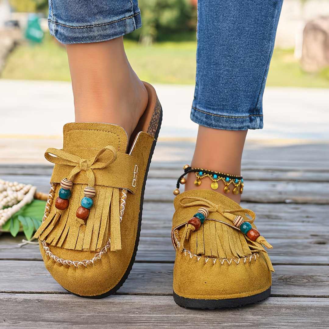 Mehra - Mocassins de Camurça Estilo Boémio