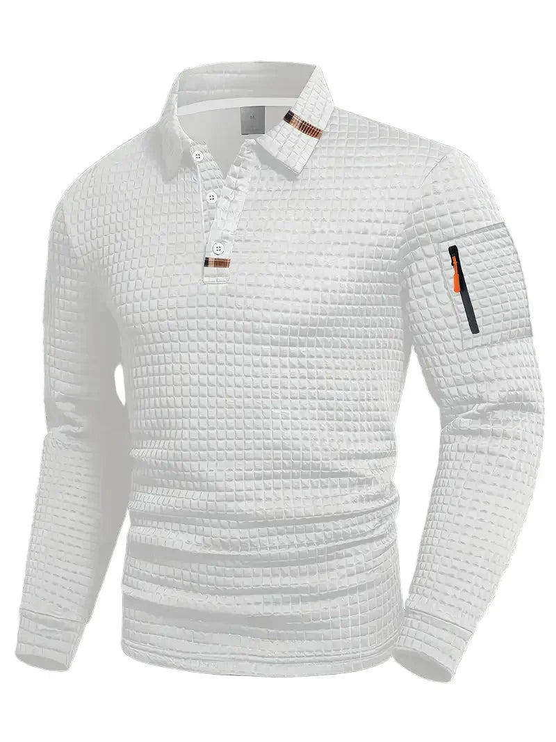 Ephraim - Camisa polo Texturada com Bolso na Manga