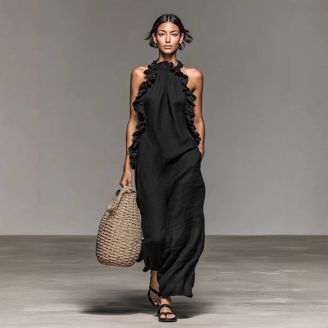Vasara - Vestido Maxi Boémio Com Folhos