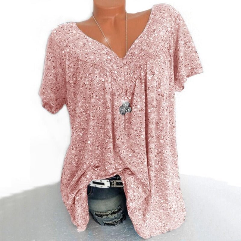 Sarita - Blusa De Manga Curta Com Estampado Floral