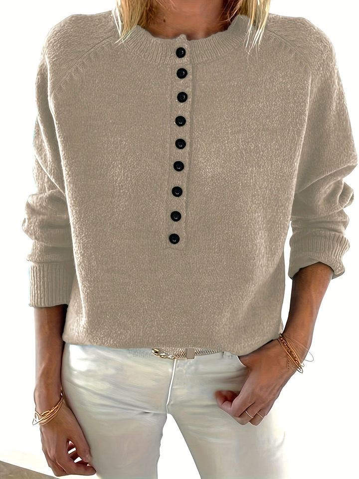 Yelena - Camisola de Manga Comprida Com Botões