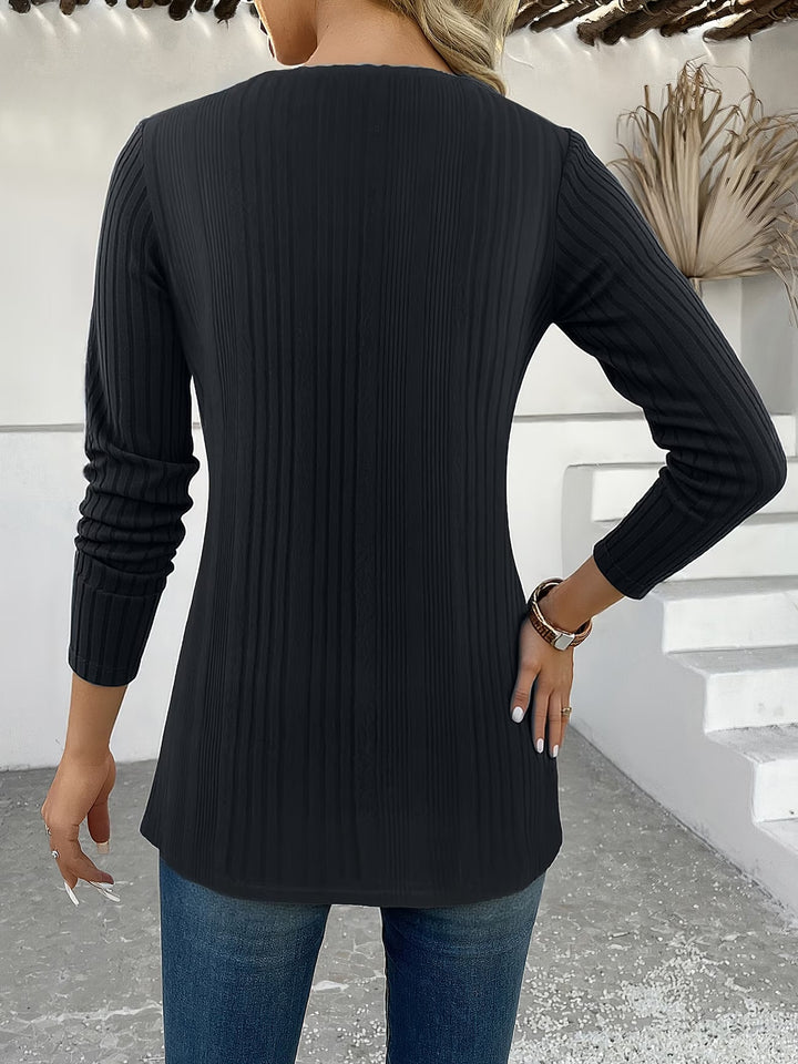 Lizeth - Camiseta De Manga Comprida Com Gola Redonda