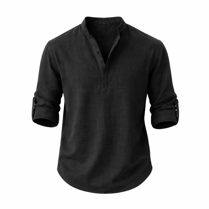 Galeazzo - Camisa De Manga Comprida Em Algodão e Linho