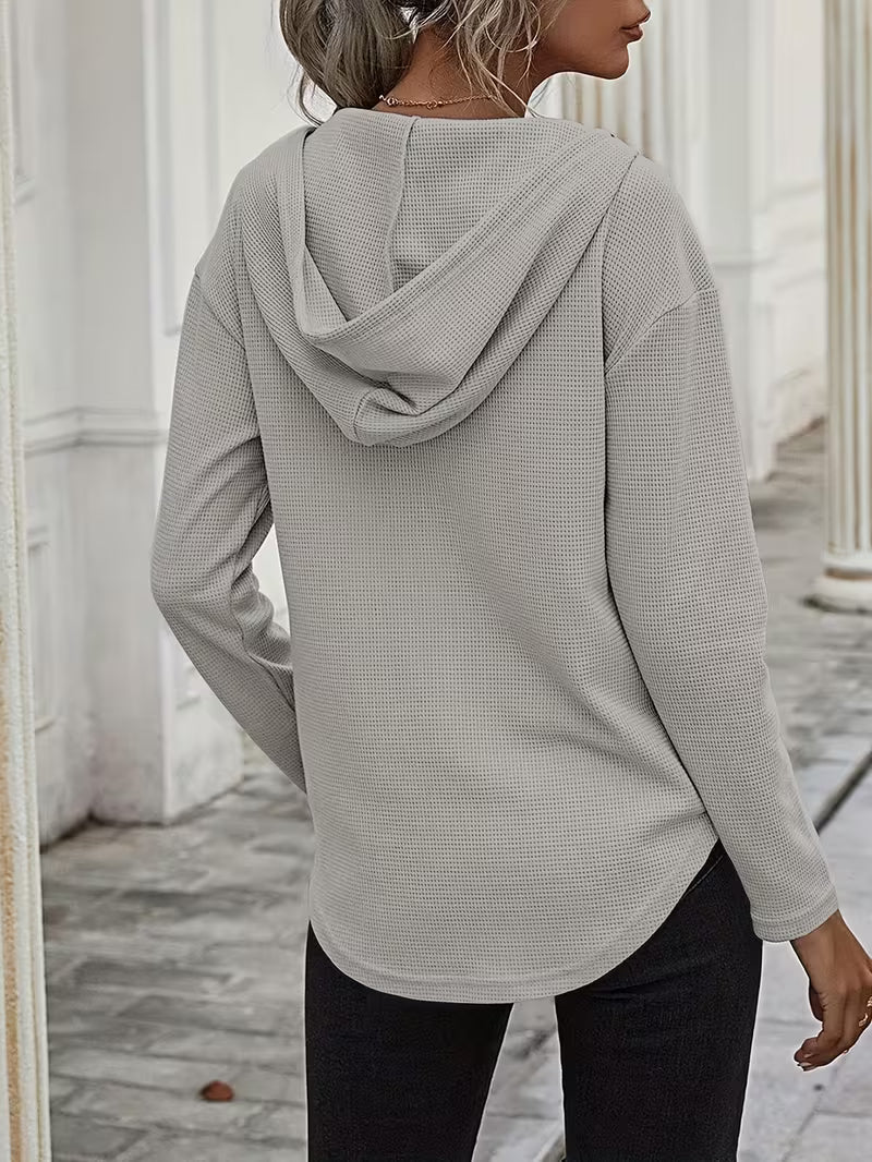 Heydi - Camisola Com Capuz  Manga Comprida e Bainha Curva