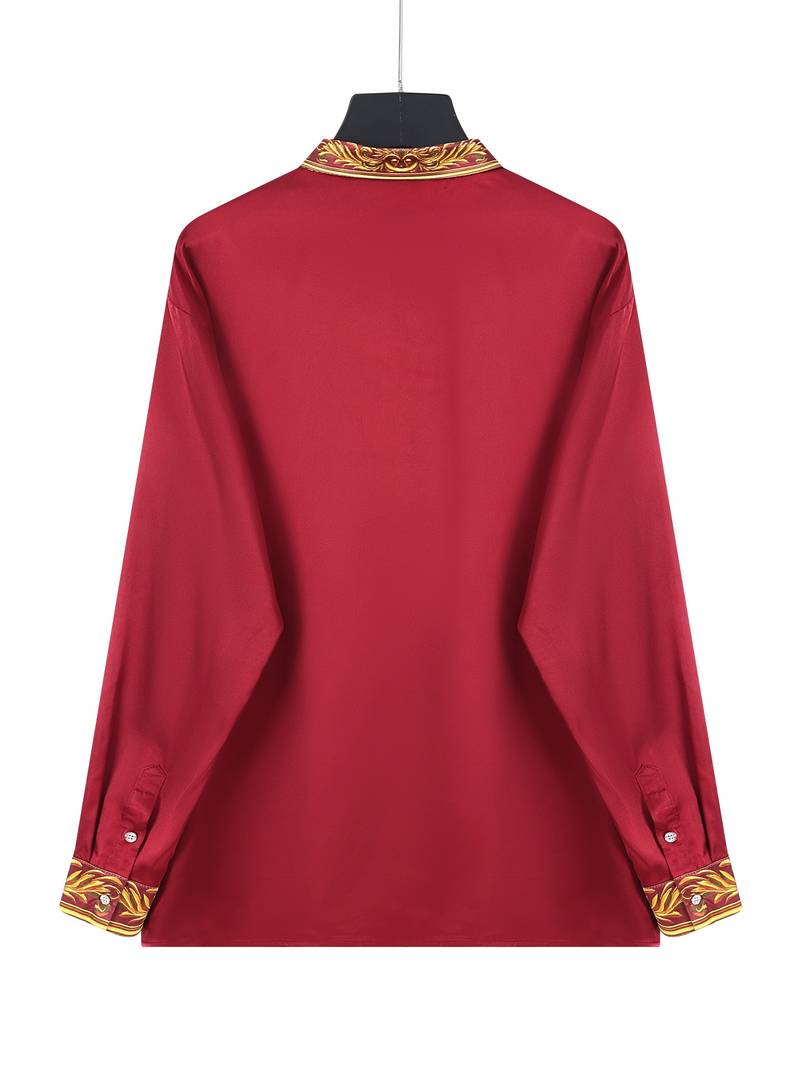 Vygantas - Camisa Elegante de Manga Comprida Com Patchwork