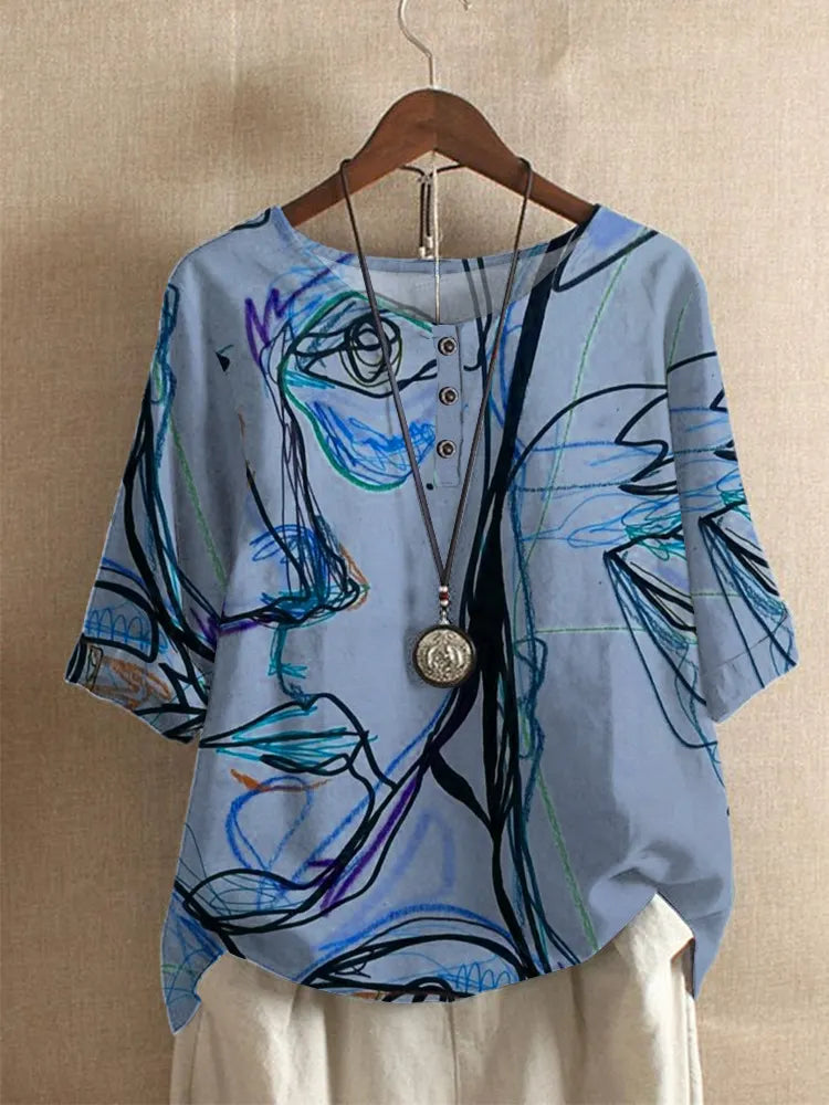 Silina - Blusa Com Estampado Abstrato