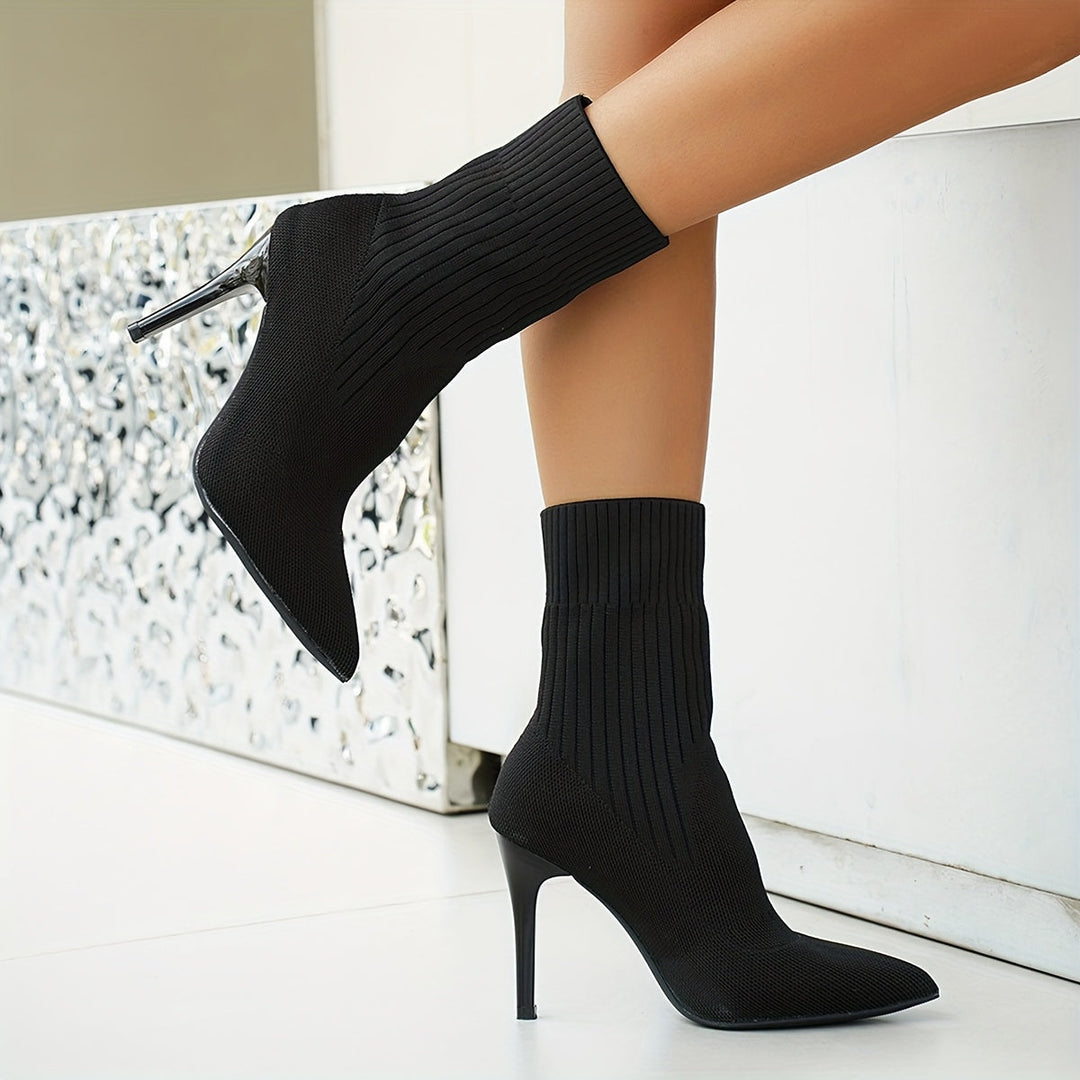 Malayna - Bota De Salto Alto Elegante Até Ao Tornozelo