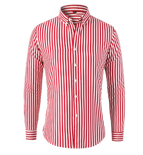 Mormon - Camisa Casual com Botões e Riscas