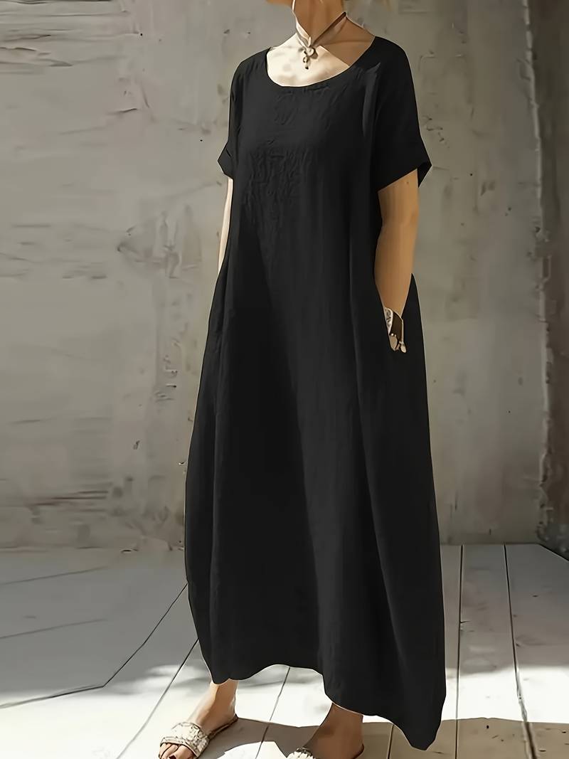 Anuradhi - Vestido Longo Casual Com Mangas Largas