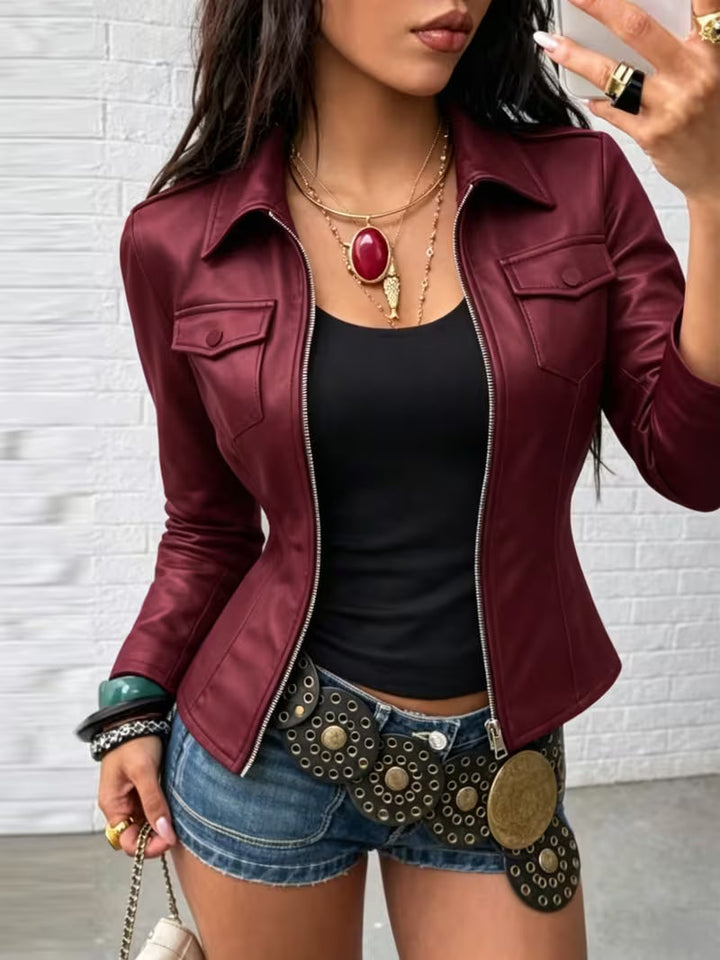 Shiona - Casaco De Pele Com Bolsos À Frente