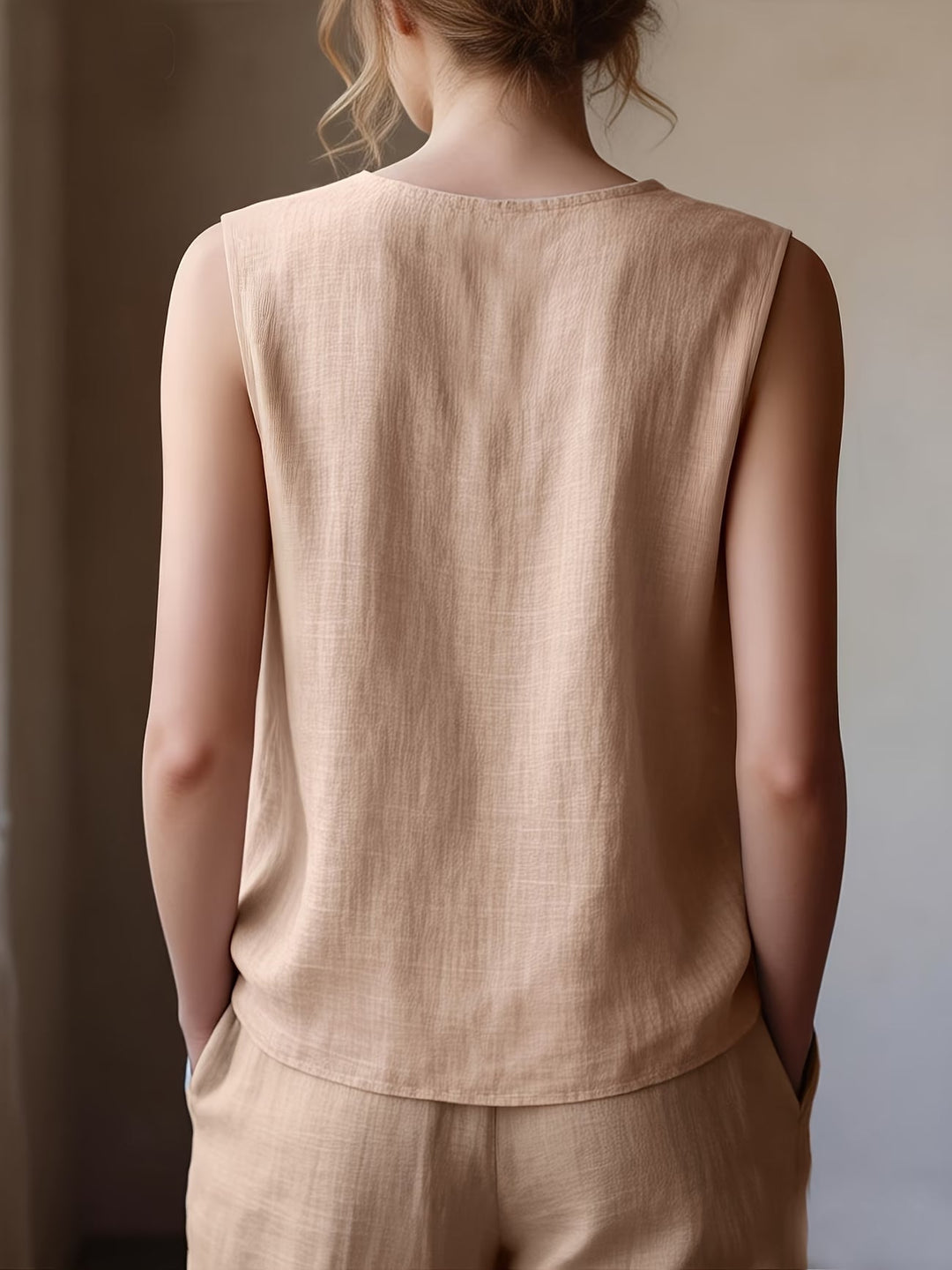 Safiya - Blusa SEM Mangas Com Decote Com Folhos