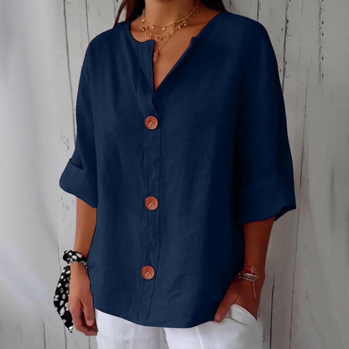Maeve - Camisa De Algodão e Linho Com Decote Em V
