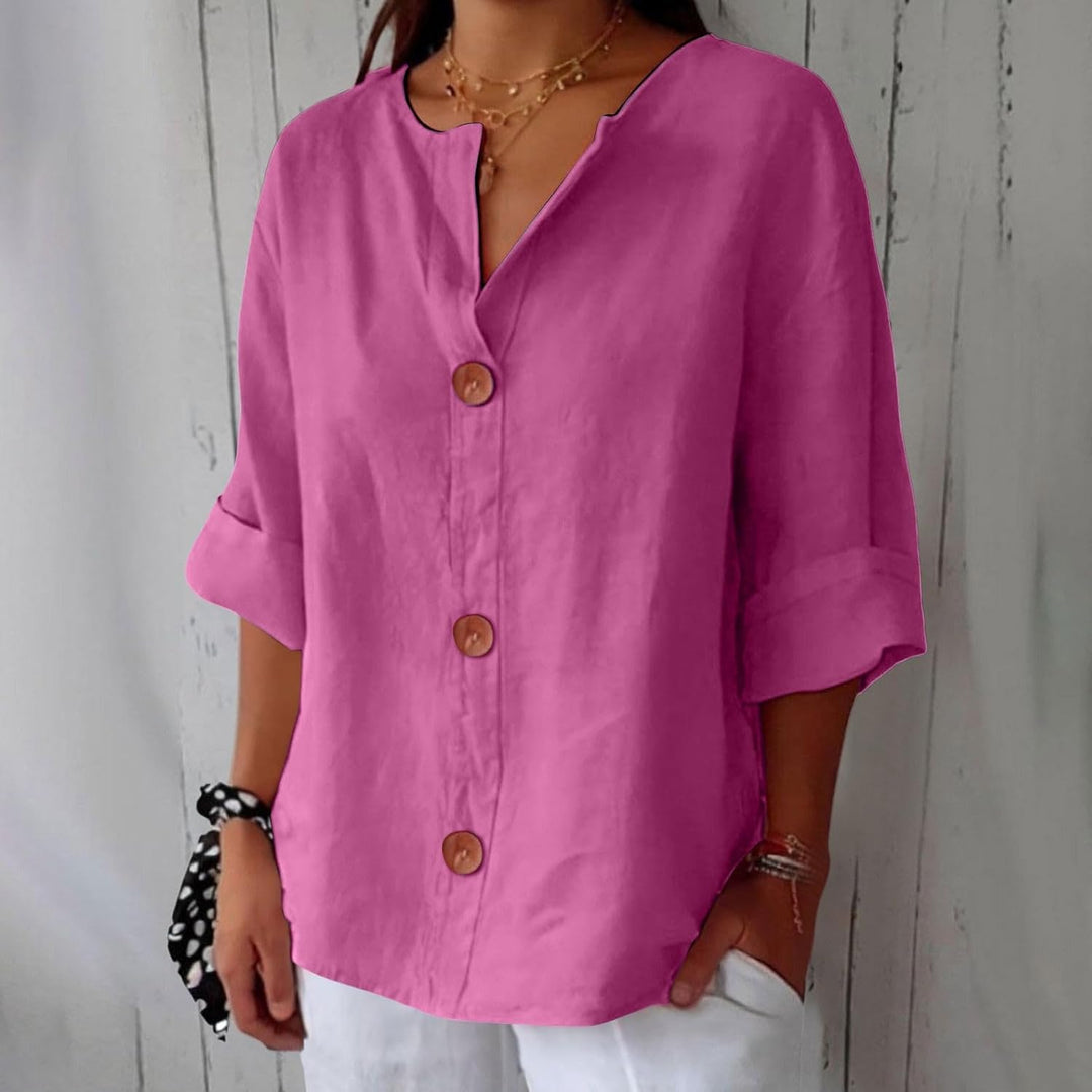 Maeve - Camisa De Algodão e Linho Com Decote Em V