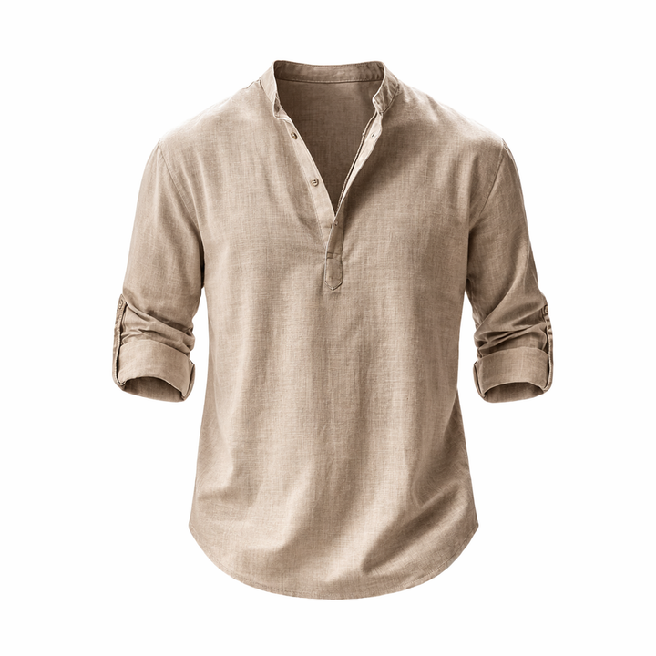 Galeazzo - Camisa De Manga Comprida Em Algodão e Linho