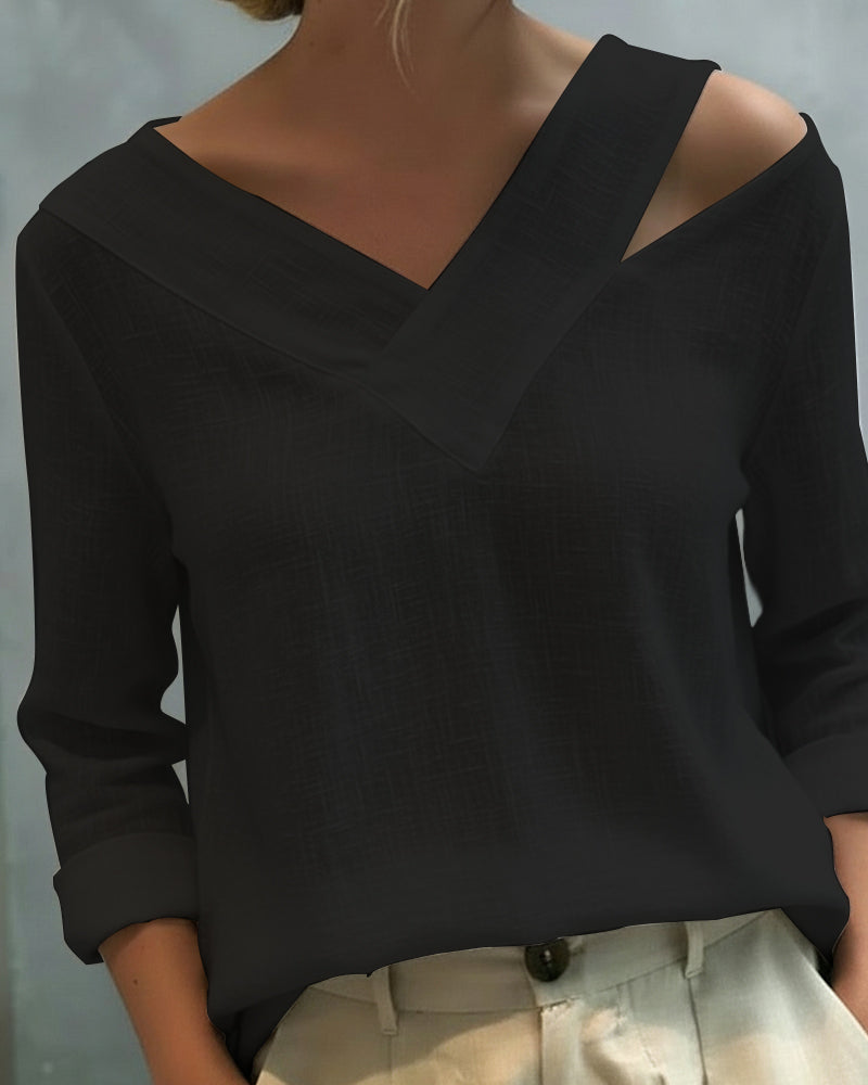 Makeeta - Top Elegante Com Decote Em V e Alças