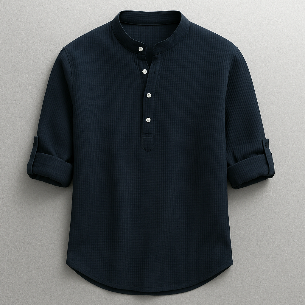 Antero - Camisa de manga Comprida com Gola Henley
