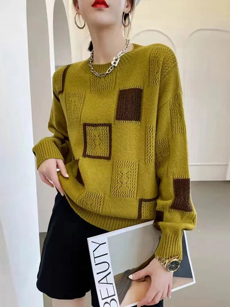 Aniska - Camisola De Malha Com Padrão Em Blocos