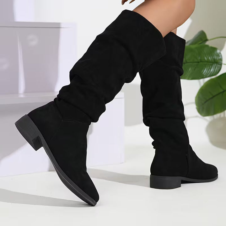 Joliza - Botas Largas até Meio Da Barriga Da Perna Com Salto Baixo