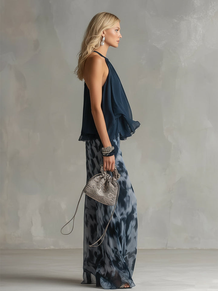 Shylla - Conjunto De Duas Peças Em Chiffon Elegante