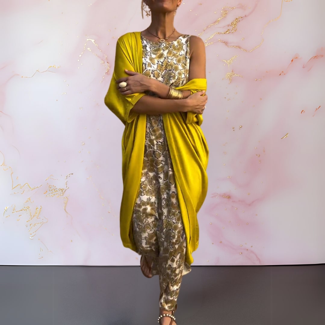 Shelly - Vestido Elegante com Casaco de Malha