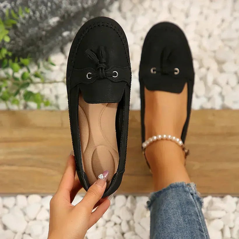 Patamon - Mocassins Confortáveis Com Laços Vintage Suaves
