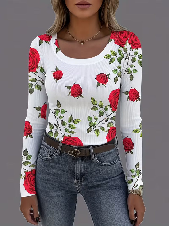 Rabiye - Top Com Estampado Floral E Decote Quadrado