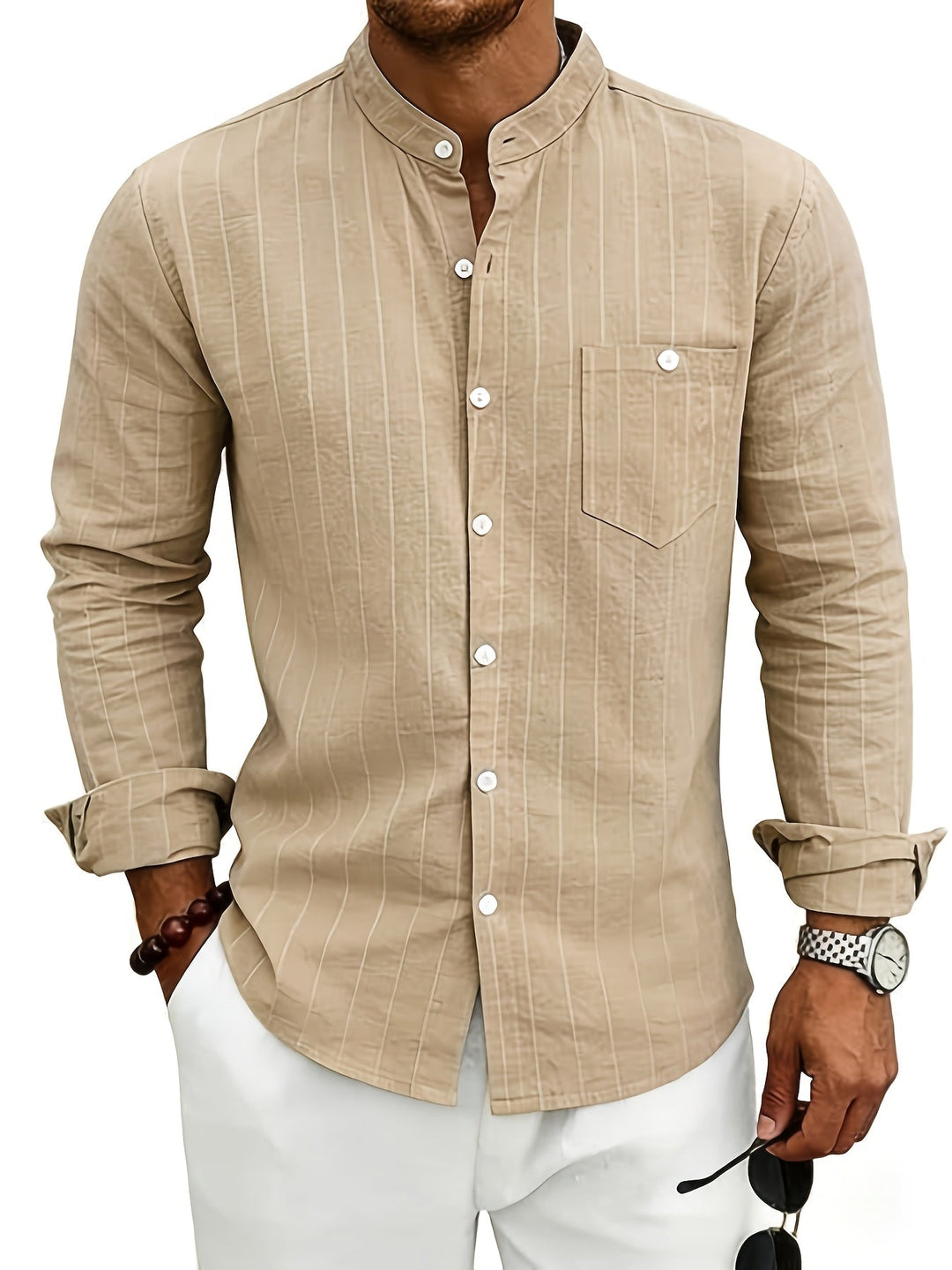Leslie - Camisa De Linho às Riscas Elegante