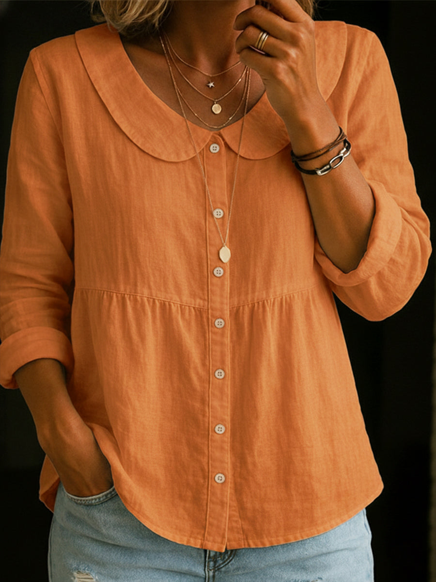 Neveni - Blusa de Manga Comprida Com Botões