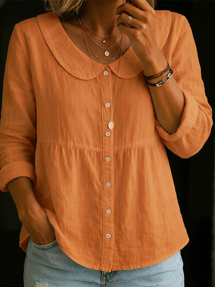 Neveni - Blusa de Manga Comprida Com Botões
