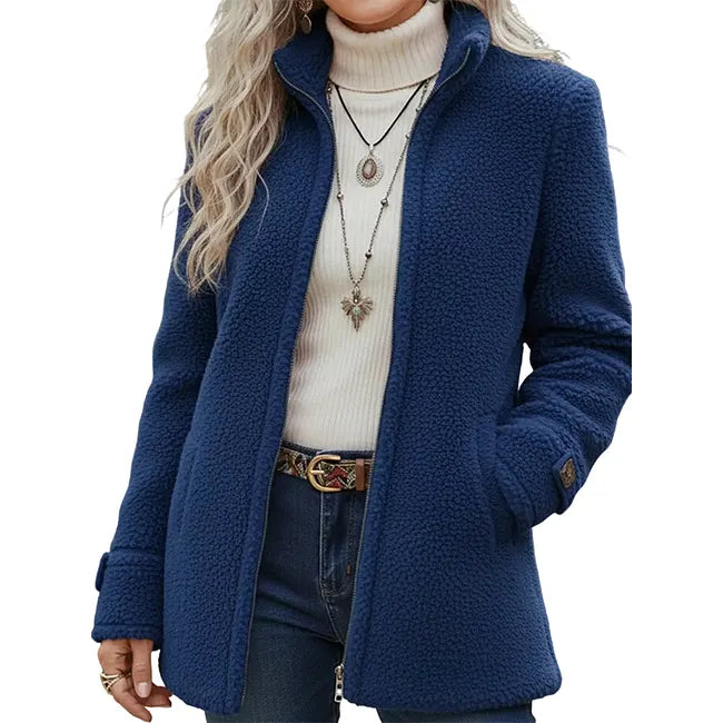 Elanne - Casaco Casual Com Gola Alta