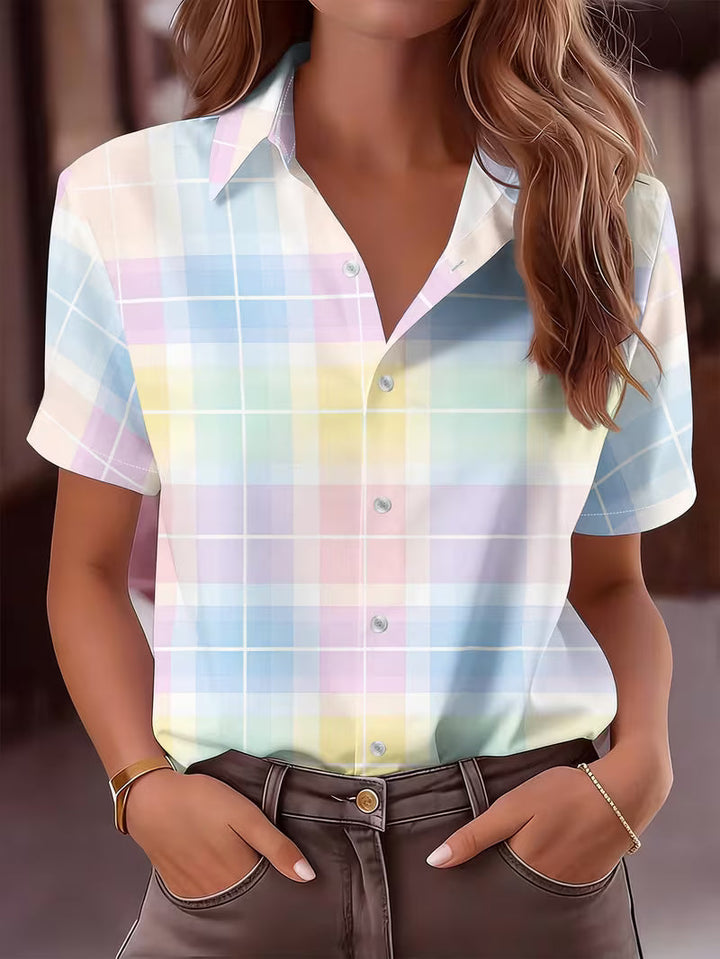 Harrell - Camisa de Manga Curta com Padrão Xadrez