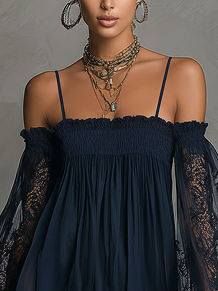 Charity - Vestido de Renda com Ombros à Vista