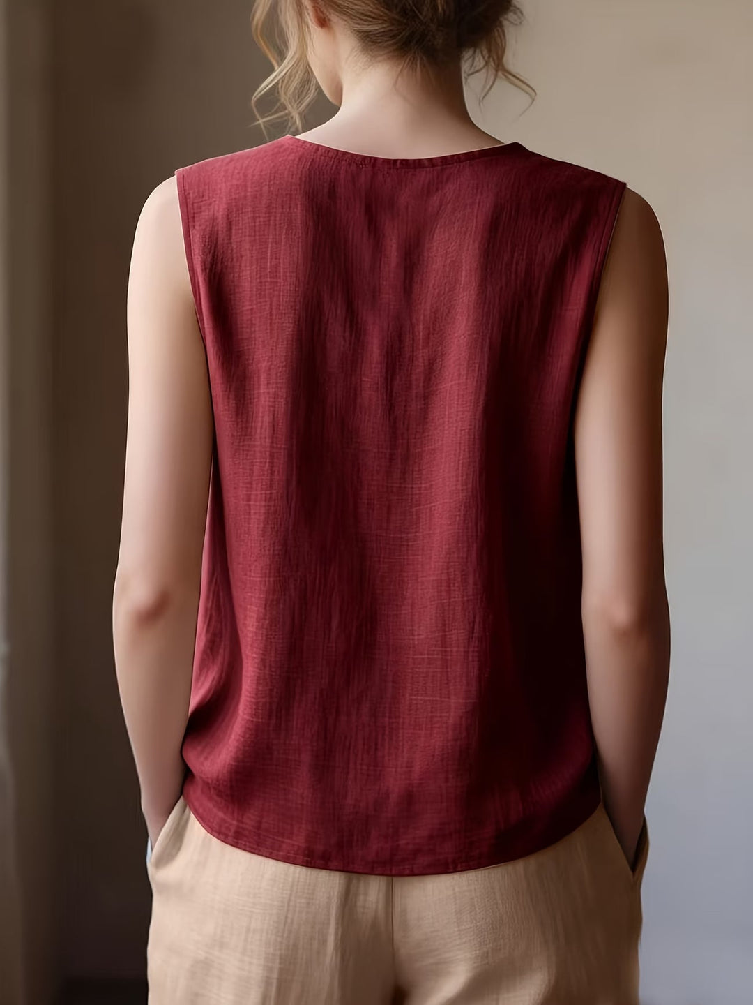 Safiya - Blusa SEM Mangas Com Decote Com Folhos