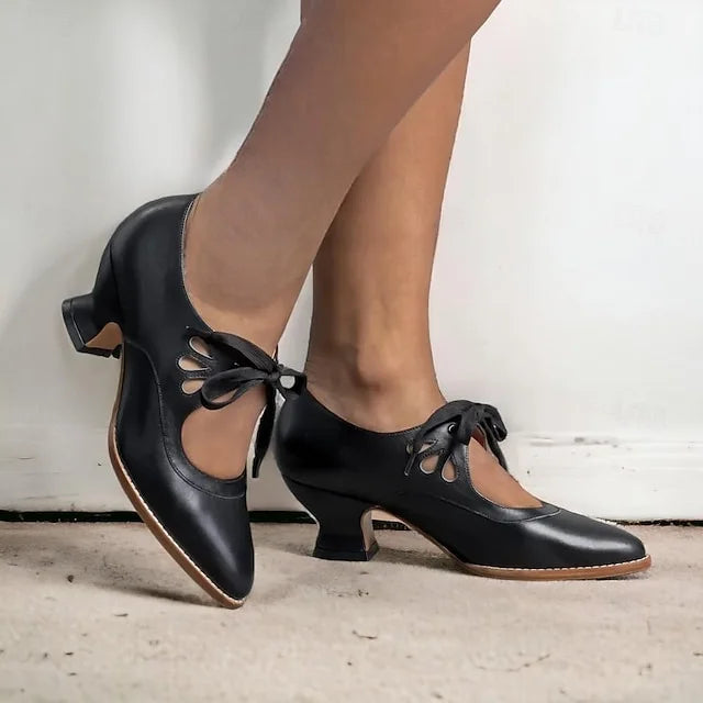 Zydrune - Sapatos de Salto Alto em Couro Vintage