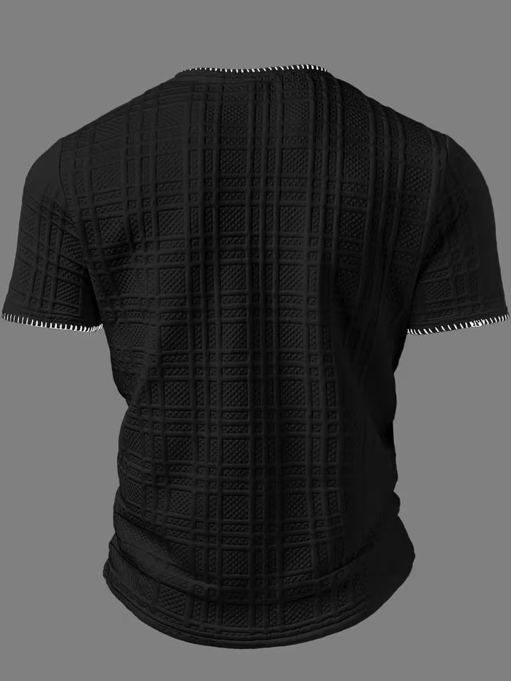 Layton - Camiseta Henley De Manga Curta Com Textura