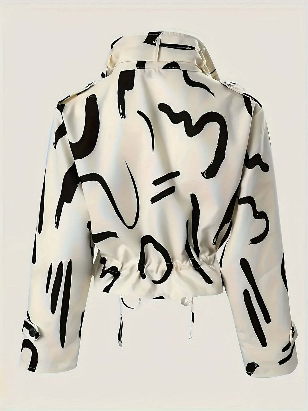 Fredely - Multi-Pocket Drawstring Waist Jacket